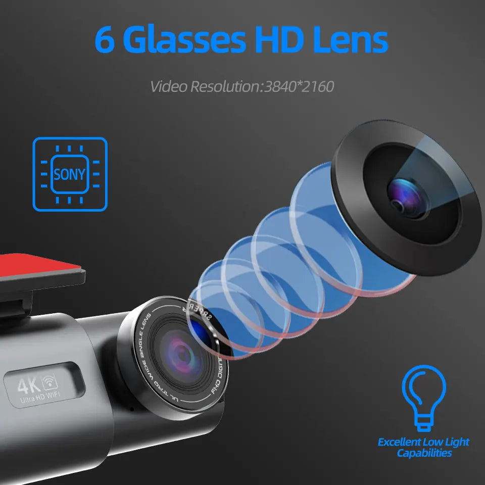 4K UHD Car Dash Cam with Night Vision