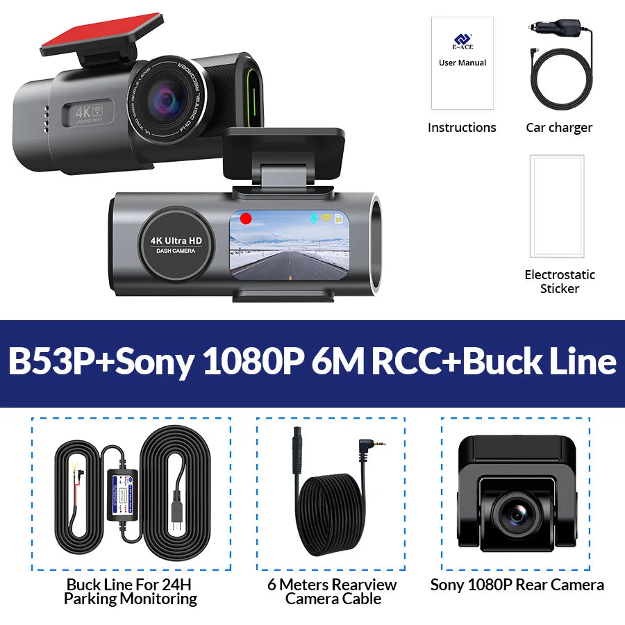 4K UHD Car Dash Cam with Night Vision