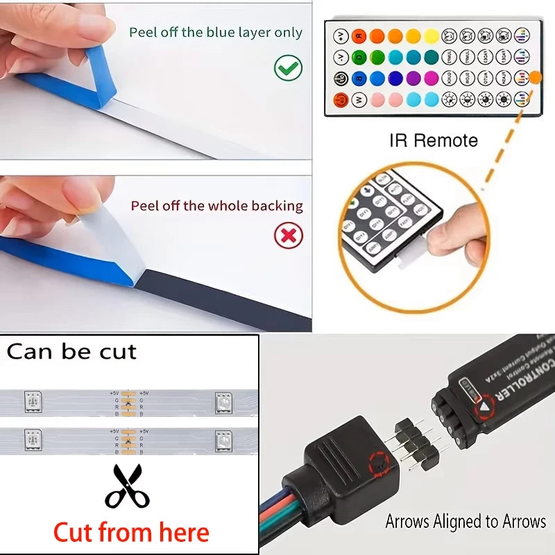 RGB LED Strip Lights with App Control