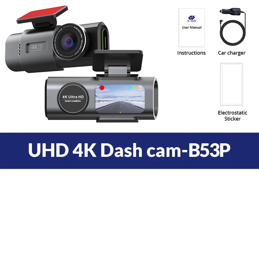 4K UHD Car Dash Cam with Night Vision