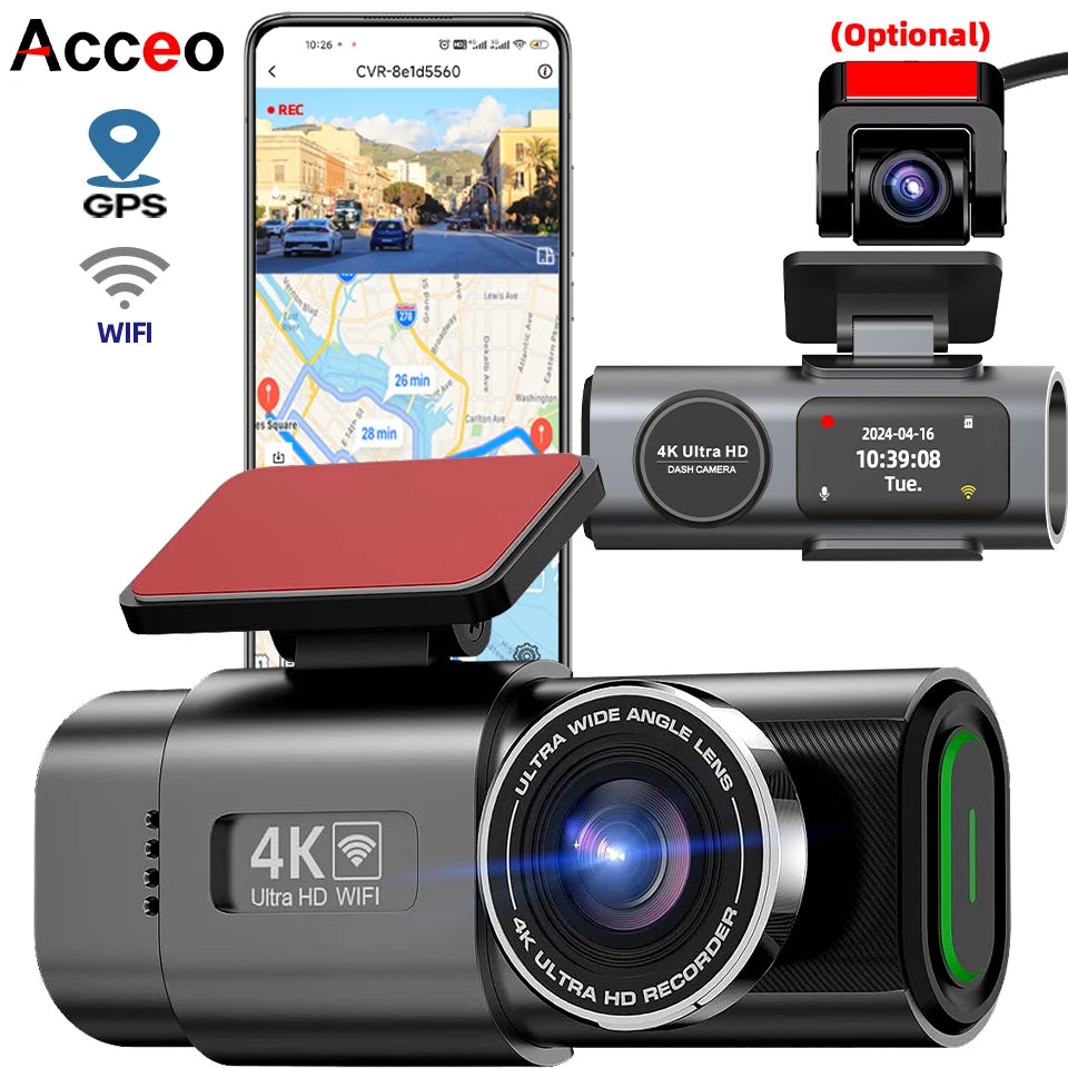 4K UHD Car Dash Cam with Night Vision